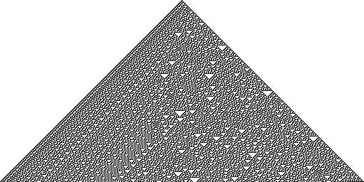 Example Cellular Automata described in A New Kind of Science: Rule 30